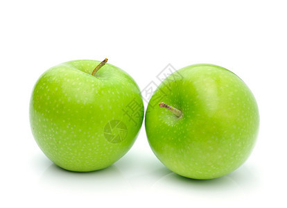 绿色苹果白背景图片