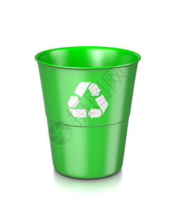 带有回收信号的单塑料绿色箱图片
