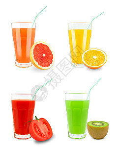 葡萄果汁橙子番茄和白背图片