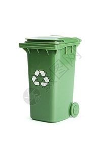 绿色垃圾垃圾桶和再循环符号图片
