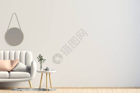 现代内地有咖啡桌和沙发墙壁背景图片