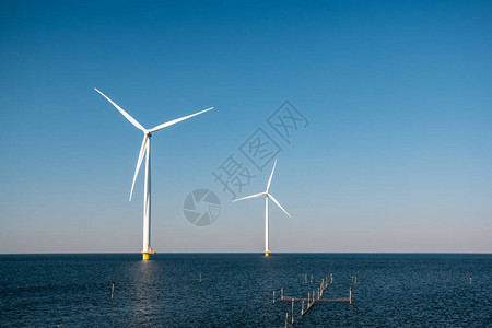 荷兰欧洲海上风车公园绿色能源图片