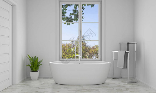 浴室内浴缸3D渲染图片