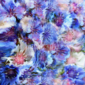 抽象花卉朦胧背景与程式化的蓝色图片
