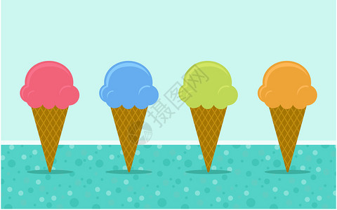 四色冰淇淋勺图片