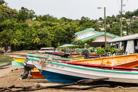圣卢西亚一个渔村的许多图片