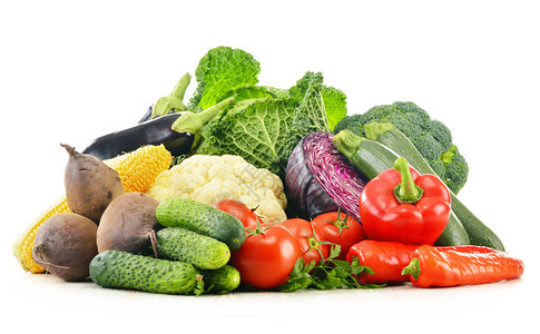 含有各种新鲜原有机蔬菜图片