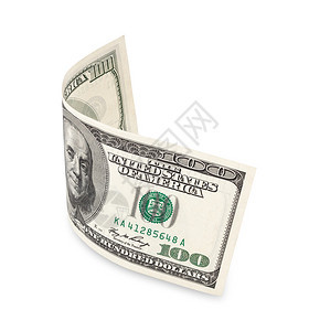 百元钞票在白色软背景图片