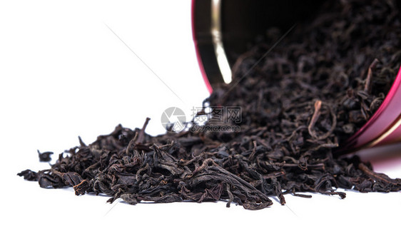 红茶散干茶叶分离图片