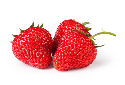 草莓在白色背图片