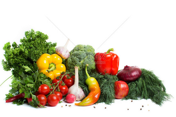 孤立在白色背景上的蔬菜图片