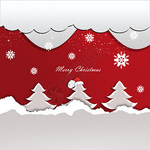 圣诞贺卡雪和红色背景背景图片