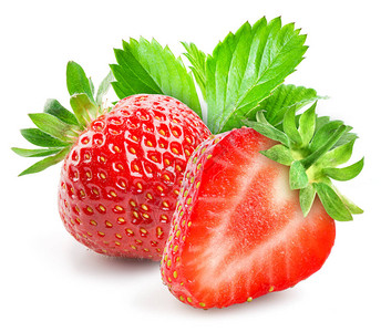 切半草莓背景图片