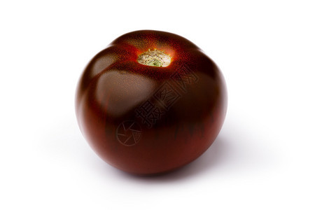 深红色绿色黑色棕色番茄上白色孤立修图片