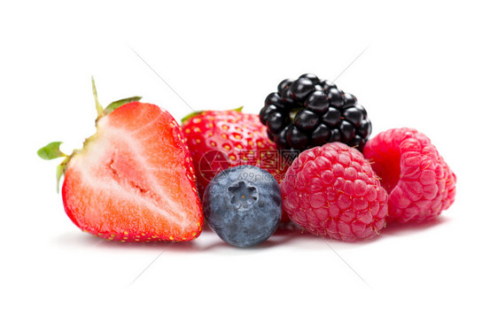 覆盆子草莓蓝莓和黑莓图片