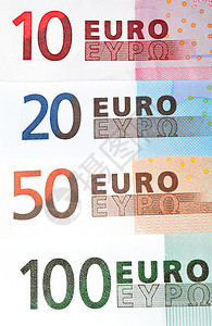 欧元纸币特写图片