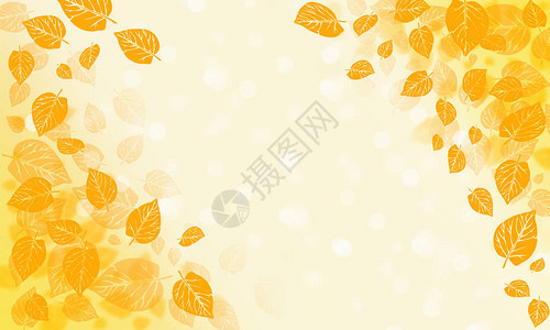 秋叶横幅插图橙色和黄色落叶图片