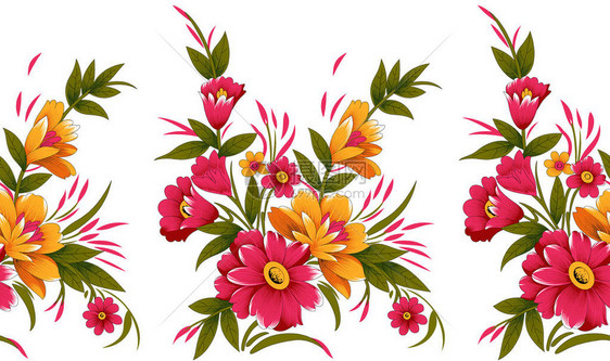 无缝纺织花卉边框图片