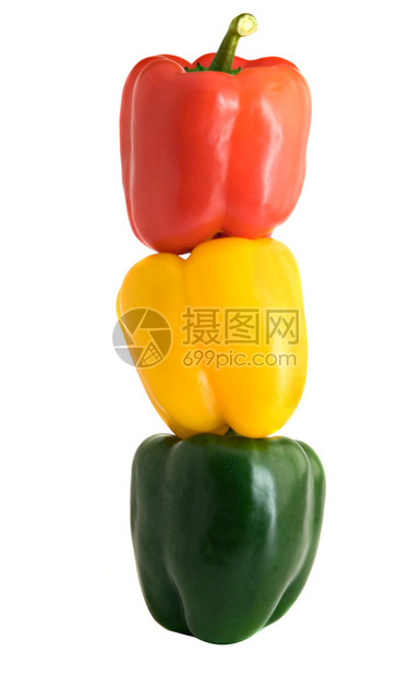 三个五颜六色的甜椒的信号灯状图图片