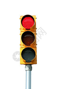 在白色的红色交通信号灯图片
