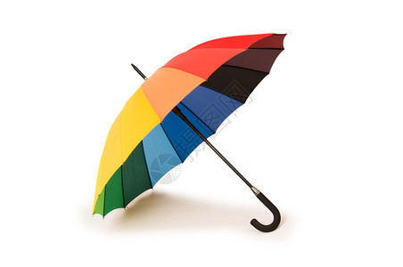 孤立在白色背景上的彩色雨伞图片