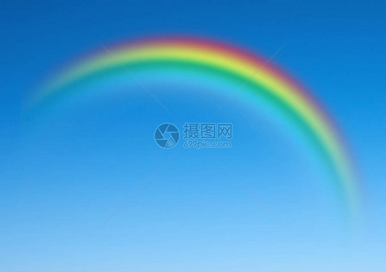 蓝天上的七彩美丽彩虹图片