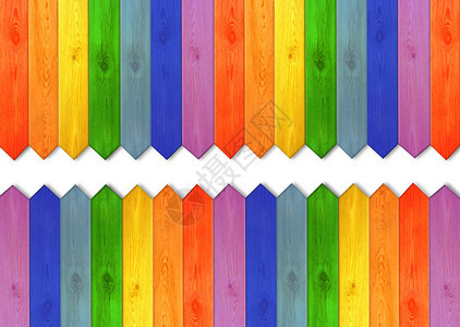 五彩的木板在彩虹的颜色图片