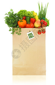 装满水果和蔬菜的纸袋图片