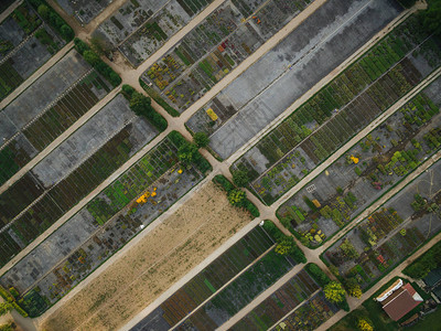欧洲农田和农户房屋各行面积的空图片