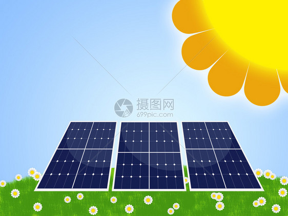 太阳能电池板用于可再生能图片