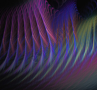 抽象分形羽毛波3d多彩明亮图片
