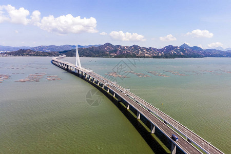 后海湾至港岛大桥鸟瞰图图片