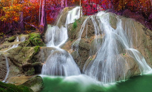 帕塔德瀑布PhaTadWaterfall是泰国坎沙那毛里美丽的图片