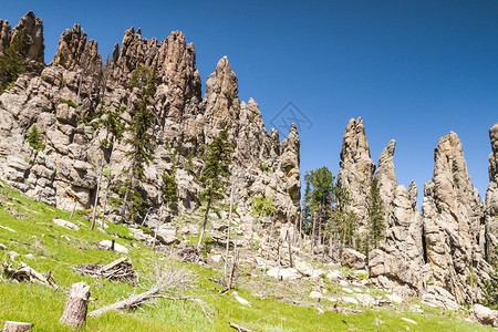 南达科他州南卡斯特州立公园的针头和大教堂脊柱上的大图片