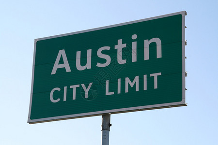进入德克萨斯州奥斯汀时会看到的奥斯汀城市限制标志这是奥斯图片