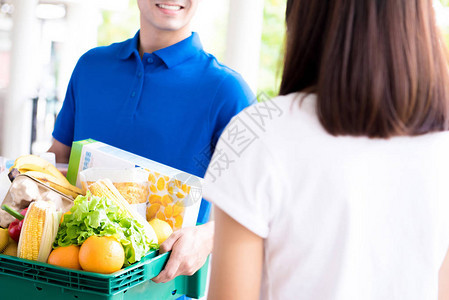 向妇女提供食品网上杂货购物服务图片