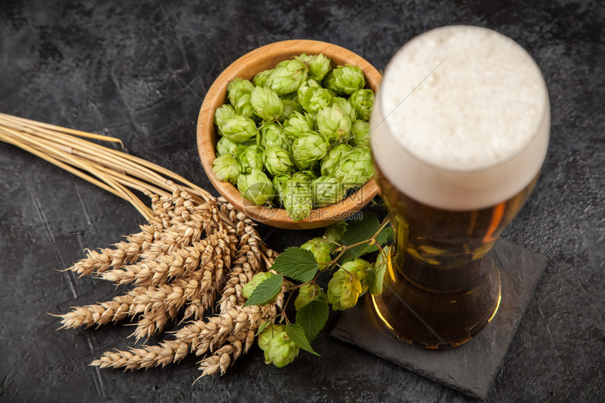 啤酒杯有麦芽和高清图片下载正版图片503335023摄图网