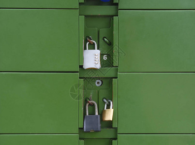 储物柜挂锁绿色金属盒安全收件箱邮资信箱图片