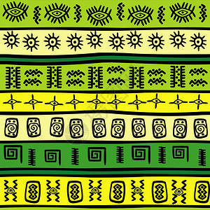 绿色和黄色部落装饰背景图片