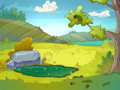 以卡通风格绘制的泥坑光栅插图图片素材