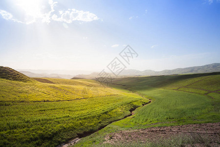 伊朗Qazvin和Tascht周围的景观和自然在伊朗路途中停留一站德黑兰中部的抽图片