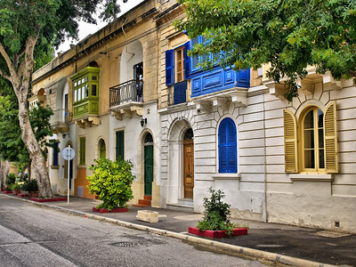马耳他村庄典型的古朴街道图片