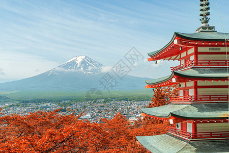 日本秋天的富士山图片