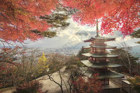 在日本的富士山有落色用于ad图片