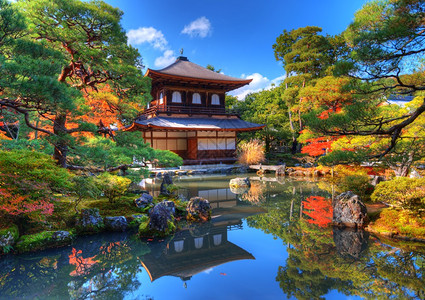 银阁寺号称银阁寺位于日本京都图片