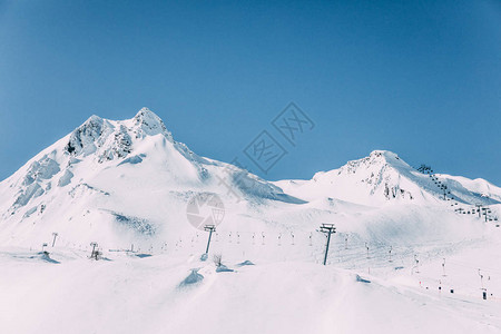 在奥斯特里亚的黑雪山滑雪区美图片
