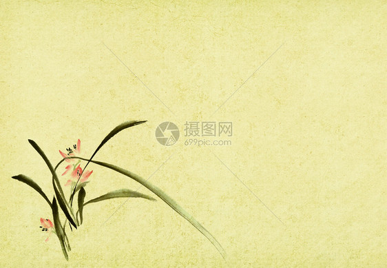 古色香的兰花传统水墨画图片