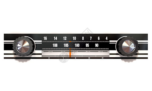 古老的无线电台面带有调时关节和孤立背图片