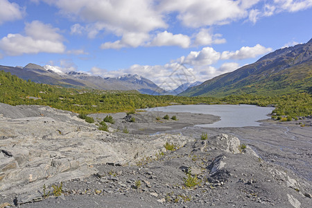 北京灵水村阿拉斯加沃辛顿冰川原川平背景