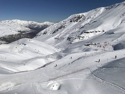 智利圣地亚哥滑雪背景图片